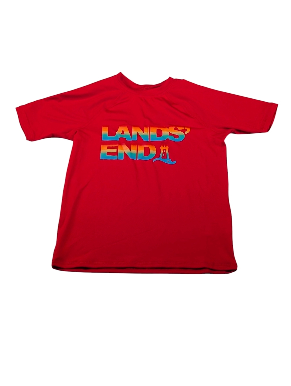 Lands' End Red Short Sleeve Rash Guard Shirt Kids Size XS